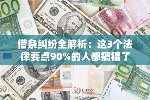 武汉借条纠纷全解析：这3个法律要点90%的人都搞错了