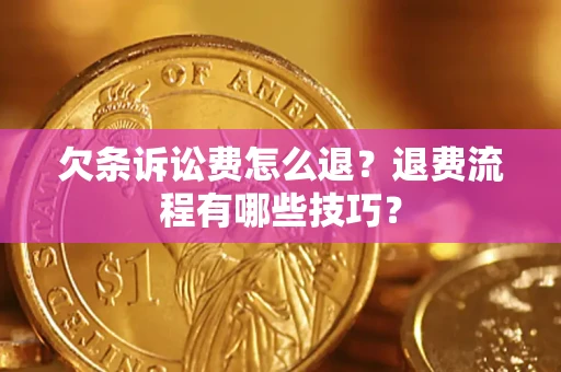 武汉欠条诉讼费怎么退？退费流程有哪些技巧？