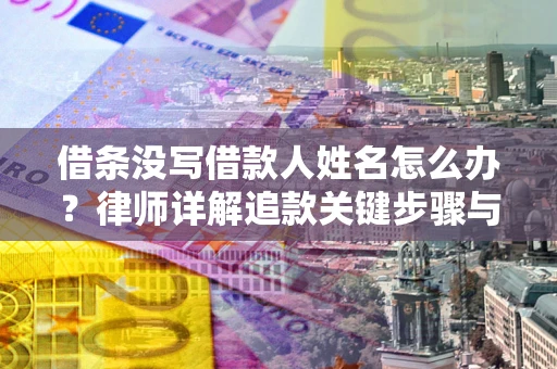 武汉借条没写借款人姓名怎么办？律师详解追款关键步骤与证据链构建